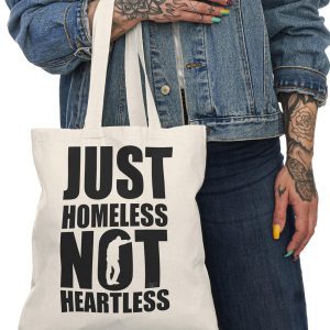 just homeless canvas tote bag one7 store 2